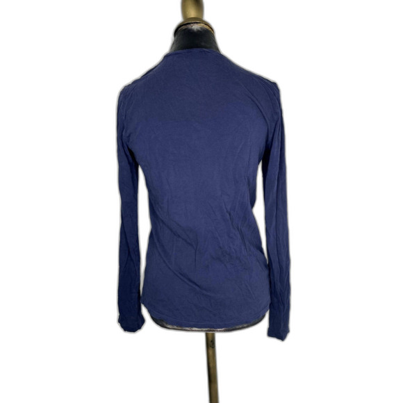 Ralph Lauren Sport Pima Cotton Tee Navy Pink Pony Logo Long Sleeve Top Women’s L - Picture 3 of 6